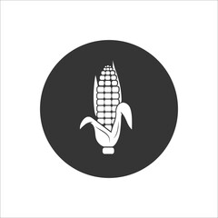Corn white icon. Vector illustration on white