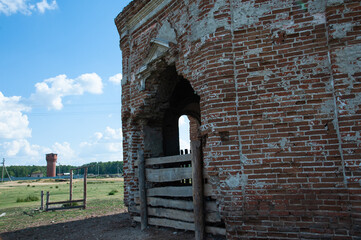 cattle paddock from brick old church