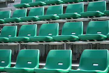 Fototapeta premium 無観客試合の空っぽのスタジアムの客席スタンド