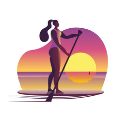 Vector icon in a flat style on the theme of surfing. Vector icon on the theme of surfing.