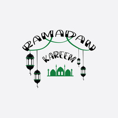 ramadan decoration illustration lantern, mosque design