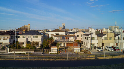 Obraz premium Japanese houses / town view
