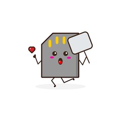 Memory with board cute character illustration