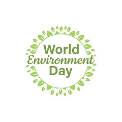 World environment day lettering vector design template