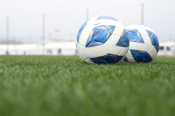 きれいな芝生のサッカーピッチとサッカーボール © Asphalt_STANKOVICH