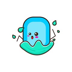 Soap swimming cute character illustration