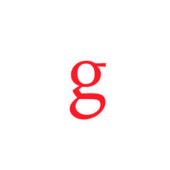 letter g in deep red color editable vector, on white background