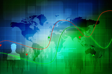 2d rendering Stock market online business concept. business Graph 

