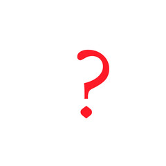 question mark symbol in deep red color editable vector, on white background
