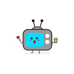 Naklejka premium Television drink cute character illustration