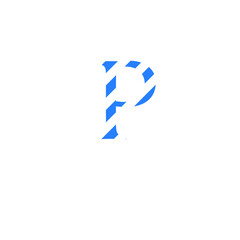 letter P camouflaged with vector background