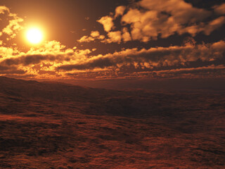 Fototapeta na wymiar 3D surreal Mars style landscape background