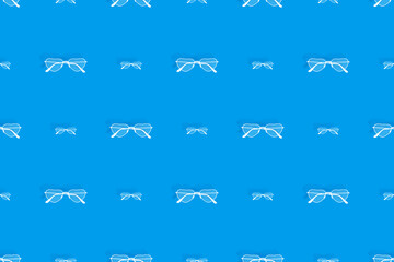 Glasses seamless pattern. Background from glasses for sight on a bright background. 