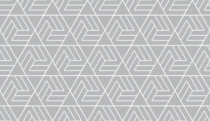 The geometric pattern with lines. Seamless vector background. White and gray texture. Graphic modern pattern. Simple lattice graphic design.