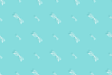 Glasses seamless pattern. Background from glasses for sight on a bright background. 