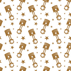 Seamless pattern engine piston, vector illustration.