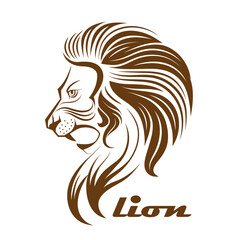 lion vector design on white background