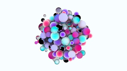 Diseño abstracto de esferas de colores. Combinación de colores en ilustración realista. Fondo de pantalla