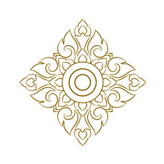 Line Thai art pattern vector illustration