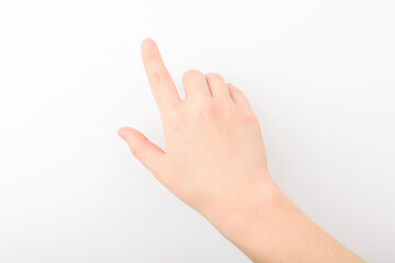Obraz premium Human hand motion on white background