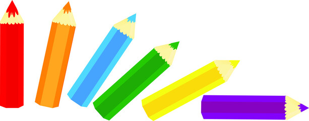 Vector illustration of multi-colored pencils, there is a place to insert text.