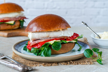 Grilled halibut sandwich