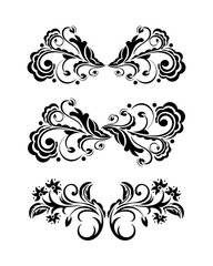 Set of Pattern with flowers in Simple style. Good for backgrounds, prints, apparel and textiles. Vector illustration.