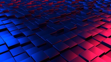 Diseño abstracto de panel futurista con hexágonos y cubos. Ilustración 3d con iluminación y relieve. Fondo realista