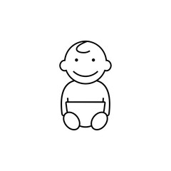 Baby boy icon in line style. For your design, logo. Web design, mobile app. Vector illustration. Eps10