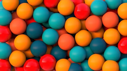 Diseño abstracto de esferas de colores. Combinación de colores en ilustración realista. Fondo de pantalla