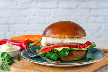Grilled halibut sandwich