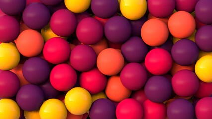 Diseño abstracto de esferas de colores. Combinación de colores en ilustración realista. Fondo de pantalla
