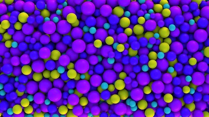 Diseño abstracto de esferas de colores. Combinación de colores en ilustración realista. Fondo de pantalla