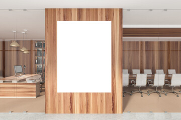 Business room interior, manager and conference room, mockup poster