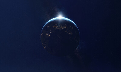 Planet earth in space. 3d rendering
