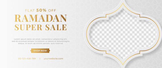 Islamic Arabic Luxury Ramadan Kareem Eid Mubarak Sale Banner