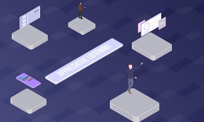 Appreciative listening concept on abstract design