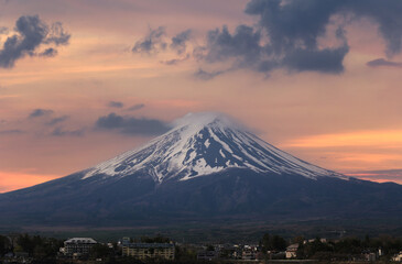 Fototapeta na wymiar Mount Fuji and sunset view.