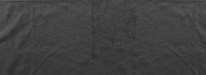 Panorama Black fibers of fabric background.