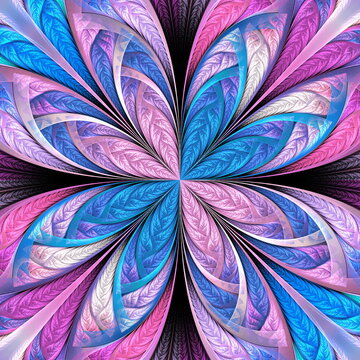 Beautiful multicolored flower pattern. You can use it for stained-glass window, tile, mosaic, ceramic, notebook covers, phone case, postcards, cards, wallpapers. Artwork for creative design, art.