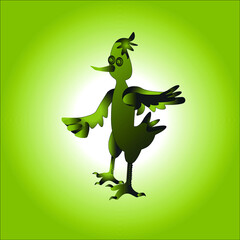 green bird