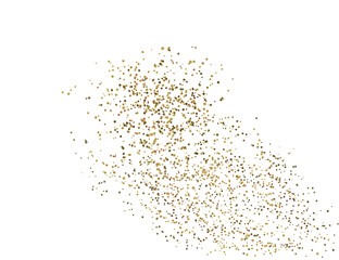 Golden sparkles and dots, gold glitter background, abstract. Vector illustration.