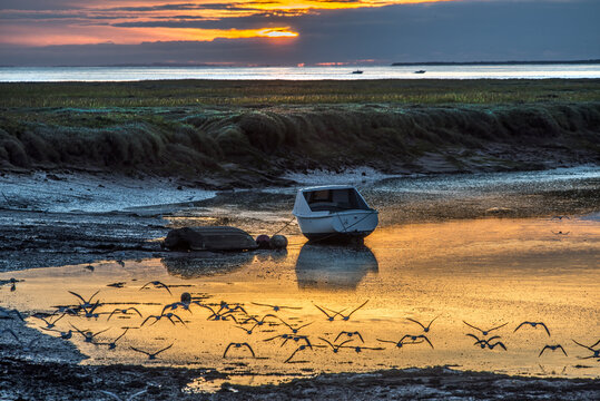 Dramatic Sunset At River Loughor