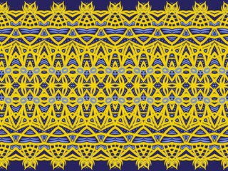Tribal ethnic ornamental texture. Folk embroidery. Traditional ornament stripe, seamless pattern background. Hand drawing illustration. Digital art illustration