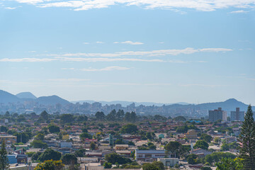 Fototapeta na wymiar Panoramic view of the City of Santa Maria in the State of Rio Grande do Sul in Brazil