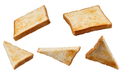 set of slices toast bread isolated on white