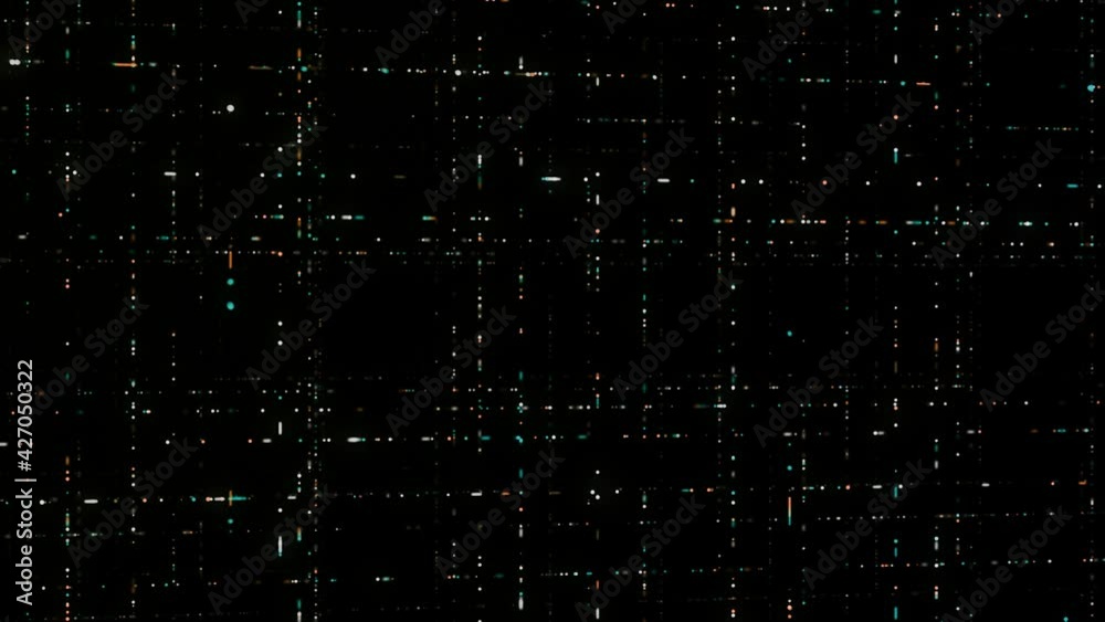 Poster information threads in cyberspace. animation. 3d networks with moving luminous particles in computer