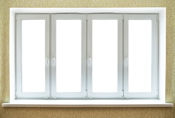 Modern PVC window frame isolated on white