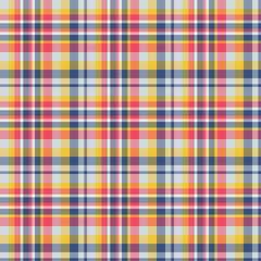 Plaid seamless pattern. Vector background of textile ornament. Flat fabric design.