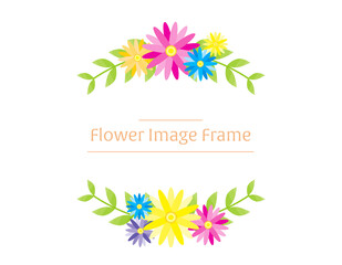 カラフルな花のフレーム　リース　枠　フレーム